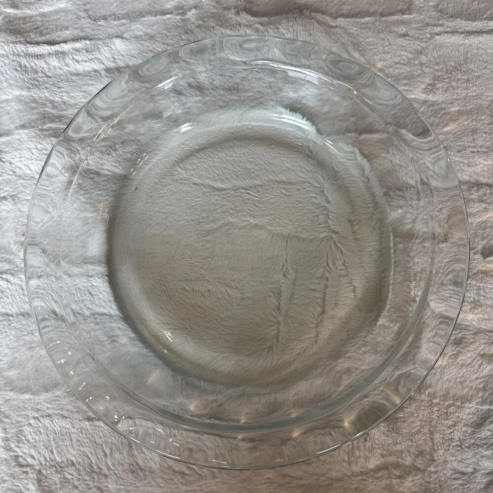 Pyrex C209 9.5” Clear Pie Plate Baking Dish Fluted Scalloped Edge 2” Deep USA